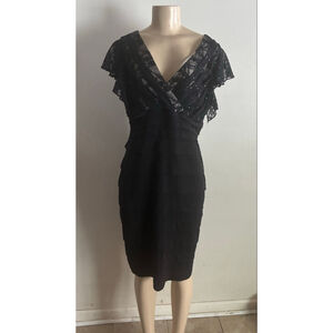 black sequin and lace sheath cocktail dress,